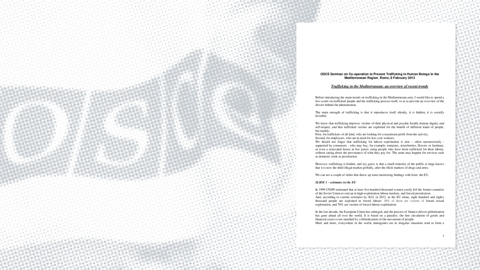 Remarks by Paola Monzini Remarks by Paola Monzini