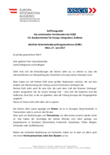 Eröffnungsrede des amtierenden Vorsitzenden der OSZE S.E. Bundesminister für Europa, Integration, Äußeres