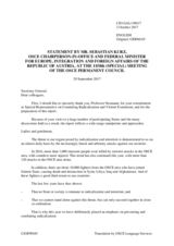 Statement by the Chairperson-in-Office of the OSCE, Federal Minister for Europe, Integration and Foreign Affairs of Austria, H.E. Sebastian Kurz 