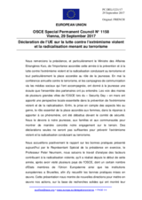 Déclaration de l’UE sur la lutte contre l’extrémisme violent et la radicalisation menant au terrorisme