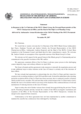 Statement by the Delegation of Armenia in response to the to the Co-Chairs of the Minsk Group, to the Personal Representative of the OSCE CiO on the Conflict Dealt With by the OSCE Minsk Conference, and to the Head of the OSCE HLPG