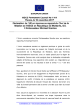 Déclaration de l'UE en réponse au rapport du Chef de la Mission de l'OSCE en République de Moldavie, S.E. l’Ambassadeur Michael Scanlan