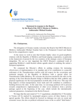 Statement by the Delegation of Ukraine in response to the report by the Head of the OSCE Mission to Moldova, Ambassador Michael Scanlan