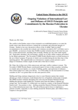 Statement by the Delegation of the United States of America on the Russia’s ongoing aggression against Ukraine and illegal occupation of Crimea