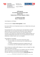 Opening speech by H.E. Sebastian Kurz, Chairperson in Office, Federal Minister for Europe, Integration and Foreign Affairs