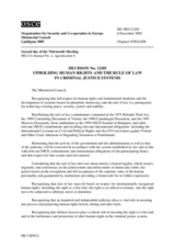 Ljubljana Ministerial Decision No. 12 on upholding human rights and the rule of law in criminal justice systems