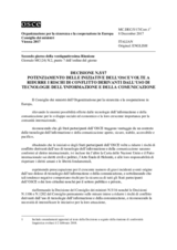 Decision No. 5/17 - Enhacing OSCE Efforts to Reduce the Risk of Conflict Stemming from the Use of Information and Communication Technologies