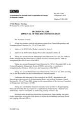 Permanent Council Decision No. 1288