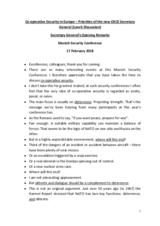 Opening Remarks by OSCE Secretary General at the Munich Security Conference