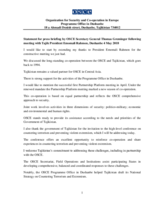 Statement for Press Briefing by OSCE Secretary General Thomas Greminger