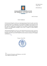 Response by the Delegation of Norway to the Questionnaire on the Code of Conduct on Politico-Military Aspects of Security