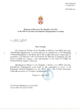 Response by the Delegation of Serbia to the Questionnaire on the Code of Conduct on Politico-Military Aspects of Security