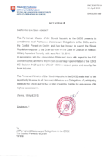 Response by the Delegation of Slovakia to the Questionnaire on the Code of Conduct on Politico-Military Aspects of Security