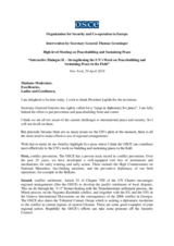 Intervention by Secretary General Thomas Greminger, High-level Meeting on Peacebuilding and Sustaining Peace