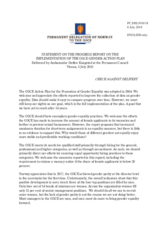 Statement by the Delegation of Norway in response to the presentation by the Secretary General of the Annual Evaluation Report on the Implementation of the 2004 OSCE Action Plan for the Promotion of Gender Equality