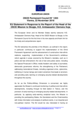 Statement by the Austrian EU Presidency in response to the report by the Head of the OSCE Mission to Skopje, Ambassador Clemens Koja