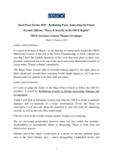 Keynote address by OSCE Secretary General Thomas Greminger at the Basel Peace Forum 2019