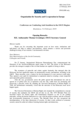 Opening Remarks by OSCE Secretary General Thomas Greminger at the Conference on Combating Anti-Semitism in the OSCE Region