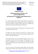 Statement by the Romanian EU Presidency on the moratorium on executions in the state of California, United States of America
