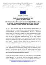 Statement by the Romanian EU Presidency on political prosecution of Mr. P. Hryb and other Ukrainian citizens illegally detained by the Russian Federation
