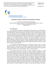 Statement by Delegation of Ukraine on interference by the Russian Federation in the presidential election to be held in Ukraine on 31 March 2019