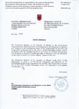 Response by the Delegation of Albania to the Questionnaire on the Code of Conduct on Politico-Military Aspects of Security