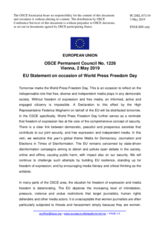 Statement by the Romanian EU Presidency on World Press Freedom Day, observed on 3 May 2019