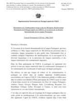 Déclaration de l'Ambassadeur Jorge Lobo de Mesquita, Représentant Permanent du Portugal auprès de l'OSCE, à l'occasion de la Journée Internationale de la Langue Portugaise