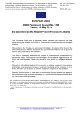 Statement by the Romanian EU Presidency on threats to the Head of the OSCE Presence in Albania