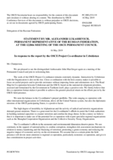 Statement by the Delegation of the Russian Federation in response to the report by the OSCE Project Co-Ordinator in Uzbekistan, Ambassador John MacGregor