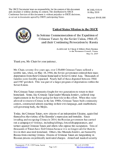 Statement by the Delegation of the United States of America on the 75th anniversary of the deportation of the Crimean Tatar people from Crimea by the Soviet regime