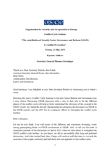 Keynote Address by Secretary General Thomas Greminger at the Conflict Cycle Seminar