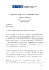 Remarks by Secretary General Thomas Greminger at the ID@Borders and The Future of Travel Conference 2019