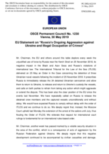 Statement by the Romanian EU Presidency on Russia’s ongoing aggression against Ukraine and illegal occupation of Crimea