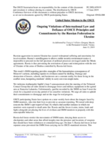 Statement by the Delegation of the United States of America on Russia’s ongoing aggression against Ukraine and illegal occupation of Crimea