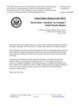 Statement by the Delegation of the United States of America on the so-called parliamentary election in the occupied Tskhinvali region/South Ossetia