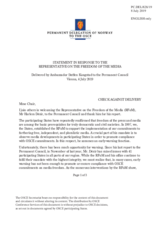 Statement by the Delegation of Norway in response to the report by the OSCE Representative on Freedom of the Media, Mr. Harlem Désir
