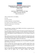 Opening remarks by the OSCE Representative on Freedom of the Media at the 2019 OSCE Human Dimension Implementation Meeting