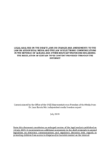 Updated legal review of the draft Law on Audiovisual Media and the Law of Electronic Communications in Albania