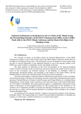 Statement by the Delegation of Ukraine in response to the address by the Co-Chairs of the OSCE Minsk Group, to address by the OSCE CiO PR on the Conflict Dealt with by the OSCE Minsk Conference, and to the report by the Head of the HLPG