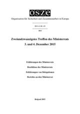 Final Document of the Twenty-Second Meeting of the Ministerial Council, Belgrad, 3-4 December 2015 