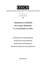 Final Document of the Twenty-Third Meeting of the Ministerial Council, Hamburg, 8-9 December 2016 (es)