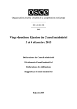 Final Document of the Twenty-Second Meeting of the Ministerial Council, Belgrade, 3-4 December 2015 (fr)