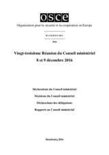 Final Document of the Twenty-Third Meeting of the Ministerial Council, Hamburg, 8-9 December 2016 (fr)
