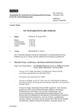 Journal der 939. Plenarsitzung des Forums