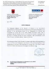 Response by the Delegation of Albania to the Questionnaire on the Code of Conduct on Politico-Military Aspects of Security