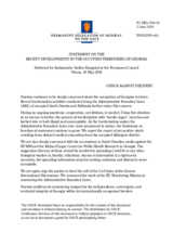 Statement by the Delegation of Norway on recent developments in the occupied territories of Georgia