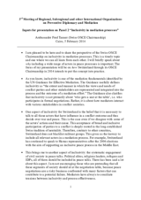 'Inclusivity in mediation processes' by Ambassador Fred Tanner