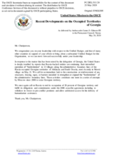 Statement by the Delegation of the United States of America on recent developments in the occupied territories of Georgia