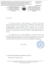 Response by the Delegation of North Macedonia to the Questionnaire on the Code of Conduct on Politico-Military Aspects of Security